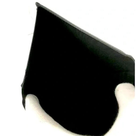 ❌SOLD❌Authentic CHANEL CC Logo Black Leather X Gold Long Wallet W/ Serial Card - Picture 7 of 8